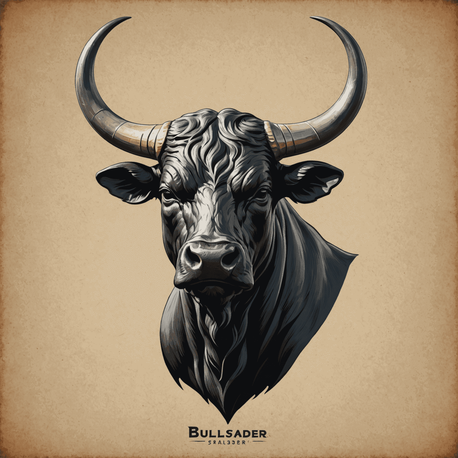 Bullsader logo featuring a stylized bull head with strong horns, symbolizing farm strength and quality