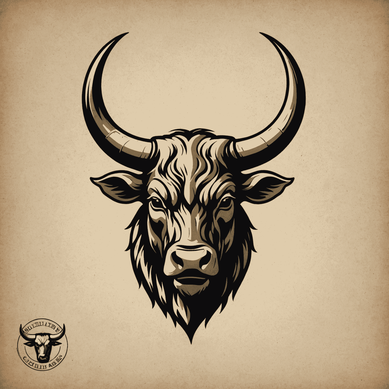 Bullsader logo featuring a stylized bull head with strong horns, symbolizing farm strength and quality