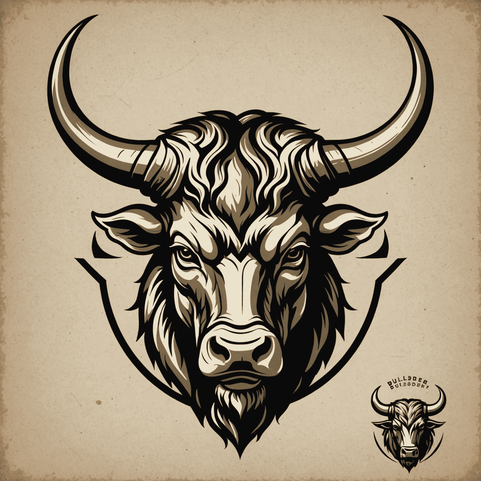 Bullsader logo featuring a stylized bull head with strong horns, symbolizing farm strength and quality