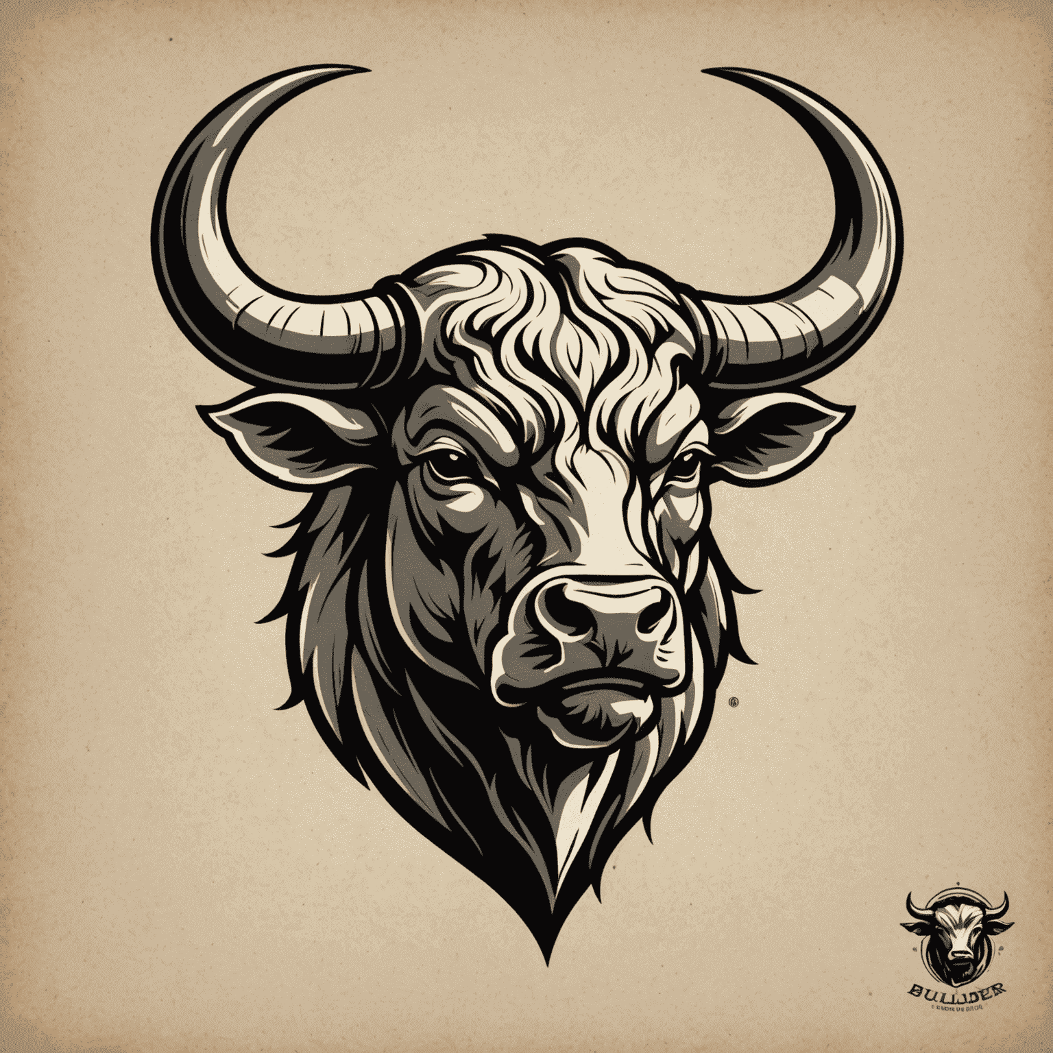 Bullsader logo featuring a stylized bull head with strong horns, symbolizing farm strength and quality