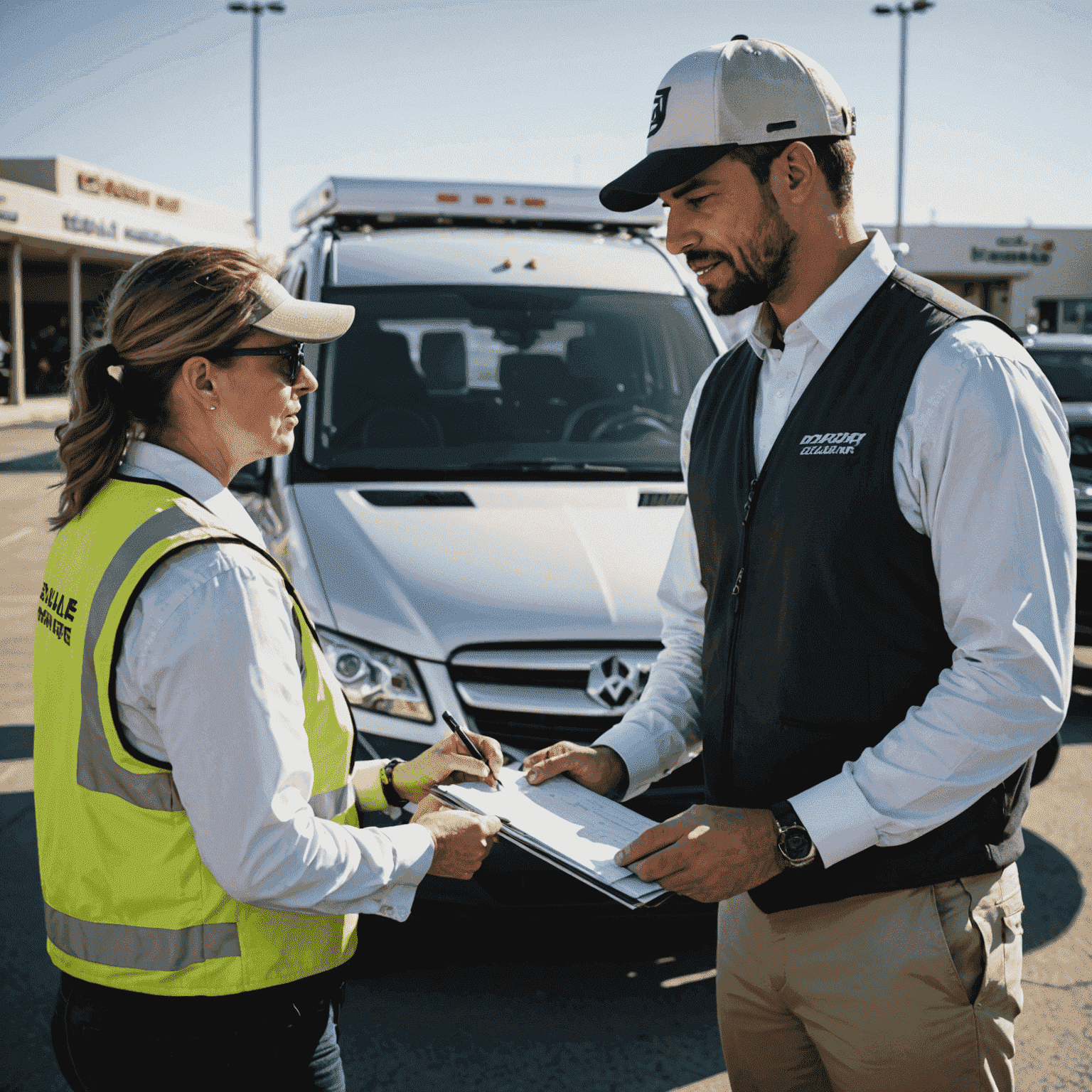 A Bullsader team member discussing transportation plans with a client, emphasizing our commitment to personalized service.